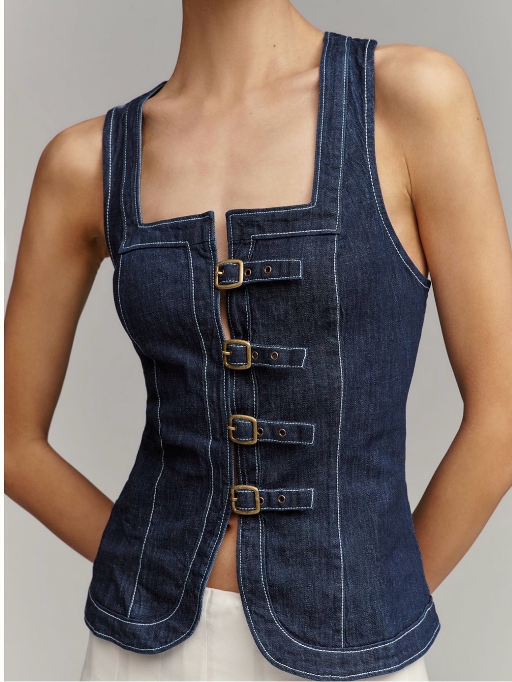 Anthropologie Denim Hardware Tank. Size M. MSRP $118